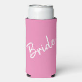 バチェロレッテ結婚/s – ピンク&ホワイト – 花嫁 – スリム缶クーラー (Seltzer正面)