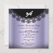 バチェロレッテ薄紫パープルブラックレース 招待状 (裏面)