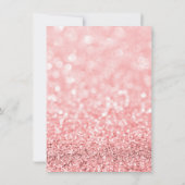 バチェロレッテ誕生日グリッターピンクローズホワイト 招待状 (裏面)