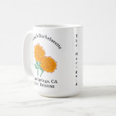 バチェロレッテ誕生月花10月マリゴールド コーヒーマグカップ (正面左)