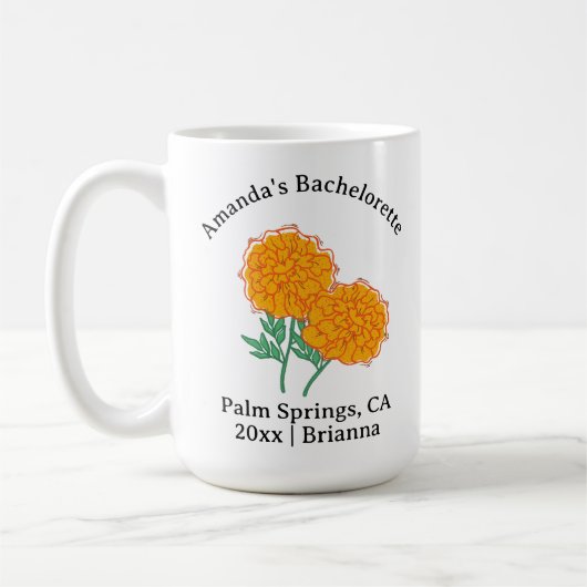 バチェロレッテ誕生月花10月マリゴールド コーヒーマグカップ (左)