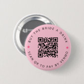 バチェロレッテ買AドリンクPink QRコード 缶バッジ (正面&裏面)