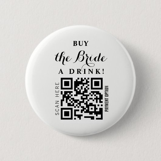 バチェロレッテ買Bride a drink QR code 缶バッジ (正面)