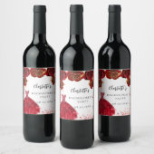 バチェロレッテ赤い白いドレスの花 ワインラベル