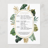 バチェロレッテ週末の旅程の予算招待状 (裏面)