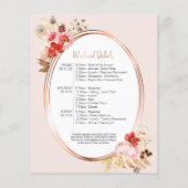 バチェロレッテ週末の旅程の予算招待状 (裏面)