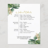 バチェロレッテ週末の旅程の予算招待状 (裏面)