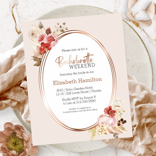 バチェロレッテ週末の旅程の予算招待状