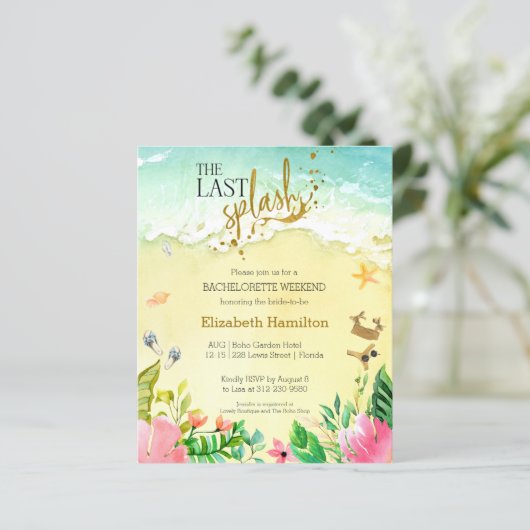 バチェロレッテ週末の旅程の予算招待状 (スタンド正面)