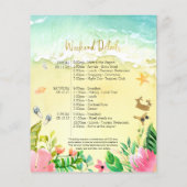 バチェロレッテ週末の旅程の予算招待状 (裏面)