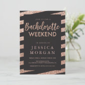 バチェロレッテ週末の旅程グリッターストライプ 招待状 (スタンド正面)