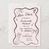 バチェロレッテ週末の旅程モンチェリお洒落 招待状 (正面)