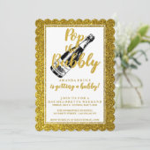 バチェロレッテ週末の旅程金ゴールドグリッター 招待状 (スタンド正面)