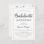 バチェロレッテ週末の旅程金ゴールドフレーム 招待状 (正面/裏面)