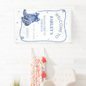 バチェロレッテ週末パーティーブルーウェルカムサイン 横断幕 (インサイチュ)