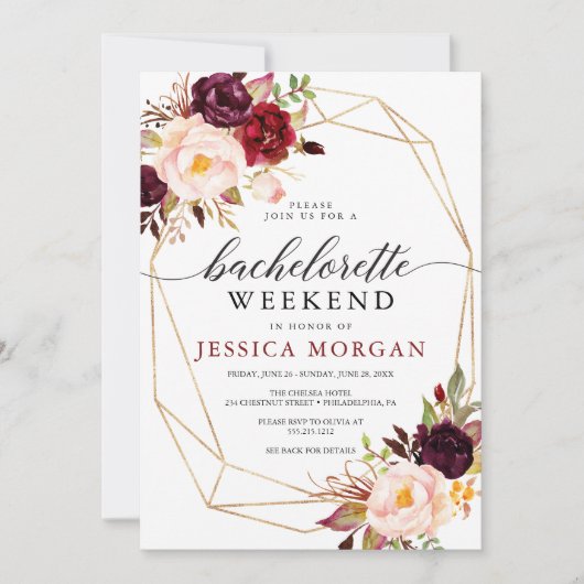 バチェロレッテ週末旅程バーゴ素朴ンディ 招待状 (正面)