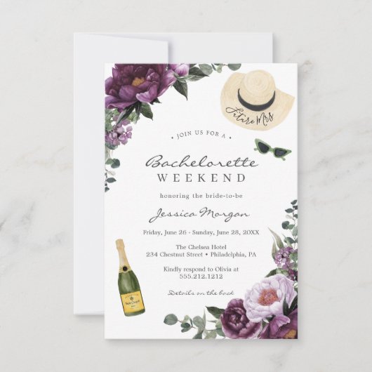 バチェロレッテ週末旅程招待状 招待状 (正面)
