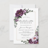 バチェロレッテ週末旅程紫招待状 招待状 (正面)