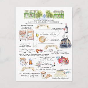 バチェロレッテ週末旅程 サバンナ，ジョージア インビテーションポストカード