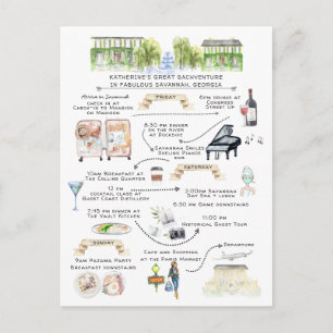 バチェロレッテ週末旅程 サバンナ，ジョージア インビテーションポストカード