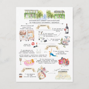 バチェロレッテ週末旅程 サバンナ，ジョージア インビテーションポストカード