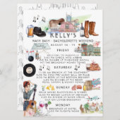 バチェロレッテ週末旅行 | ナッシュビル 招待状 (正面/裏面)