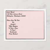 バチェロレッテ週末日付の保存 案内ポストカード (裏面)