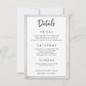 バチェロレッテ週末日程大理石金ゴールド枠 招待状 (裏面)