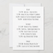 バチェロレッテ週末日程表ビキニリングや輪 招待状 (裏面)