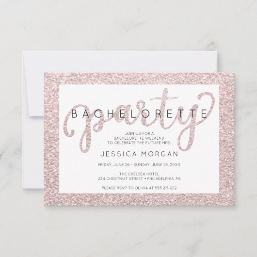 バチェロレッテ週末日程表ロゼ金ゴールド招待状 招待状 (正面)