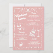 バチェロレッテ週末用パーティーピンク 招待状 (裏面)