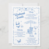 バチェロレッテ週末用パーティーブルー 招待状 (裏面)