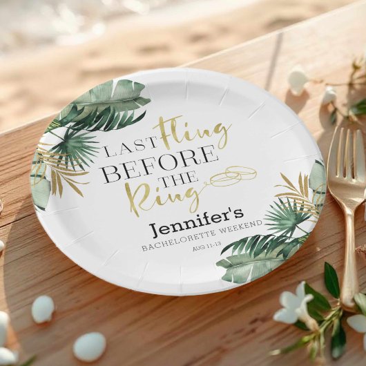 バチェロレッテ週末紙プレート |熱帯リングや輪 ペーパープレート