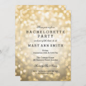 バチェロレッテ金ゴールドグリッター灯 招待状 (正面/裏面)