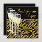 バチェロレッテ金ゴールドシャンパンブラック 招待状 (正面/裏面)