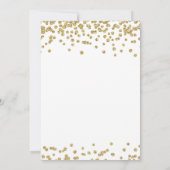 バチェロレッテ金ゴールドフェイクグリッター紙吹雪 招待状 (裏面)