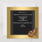 バチェロレッテ金ゴールドブラックコルセットシューズ 招待状 (裏面)