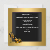 バチェロレッテ金ゴールドブラックコルセットゼブラシューズ 招待状 (裏面)
