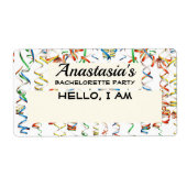 バチェロレッテ金ゴールド紙吹雪紙名タグ ラベル (正面)