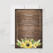 バチェロレッテ・ウィーク素朴エンドひまわり緑 招待状 (裏面)