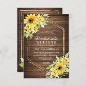 バチェロレッテ・ウィーク素朴エンドひまわり緑 招待状 (正面/裏面)