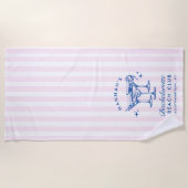 バチェロレッテ グリーン & イエロー モダン ビーチ タオル (正面)