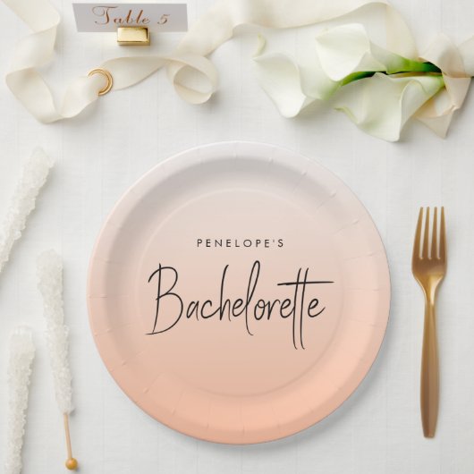 バチェロレッテ |コーラルグラデーションピエレガントモ ペーパープレート (ウェディング)
