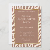 バチェロレッテ – ゼブラプリント – ムース 招待状 (正面)