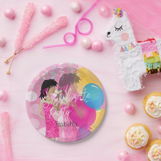 バチェロレッテ-パーティーガールピンク ペーパープレート (パーティー)