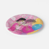 バチェロレッテ-パーティーガールピンク ペーパープレート (アングル)