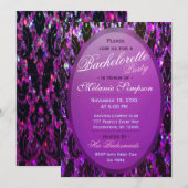 バチェロレッテ |パープルダマスクグリッター 招待状 (正面/裏面)