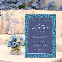 バチェロレッテ – ヒョウ柄 – 青 –  招待状