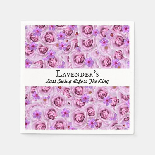 バチェロレッテ、ブライダルシャワーゴルフラベンダー スタンダードカクテルナプキン (正面)