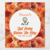 バチェロレッテ、ブライダルシャワーピーチオレンジ ワインラベル (シングルラベル)